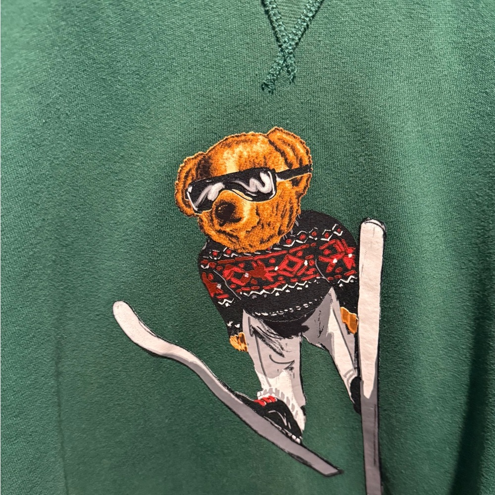 Ralph Lauren Green Ski Teddy Bear Hoodie